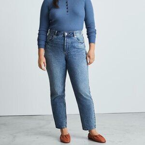 NWOT Everlane The Curvy 90's Cheeky Straight Jean in Vintage Mid Blue  - Size 25